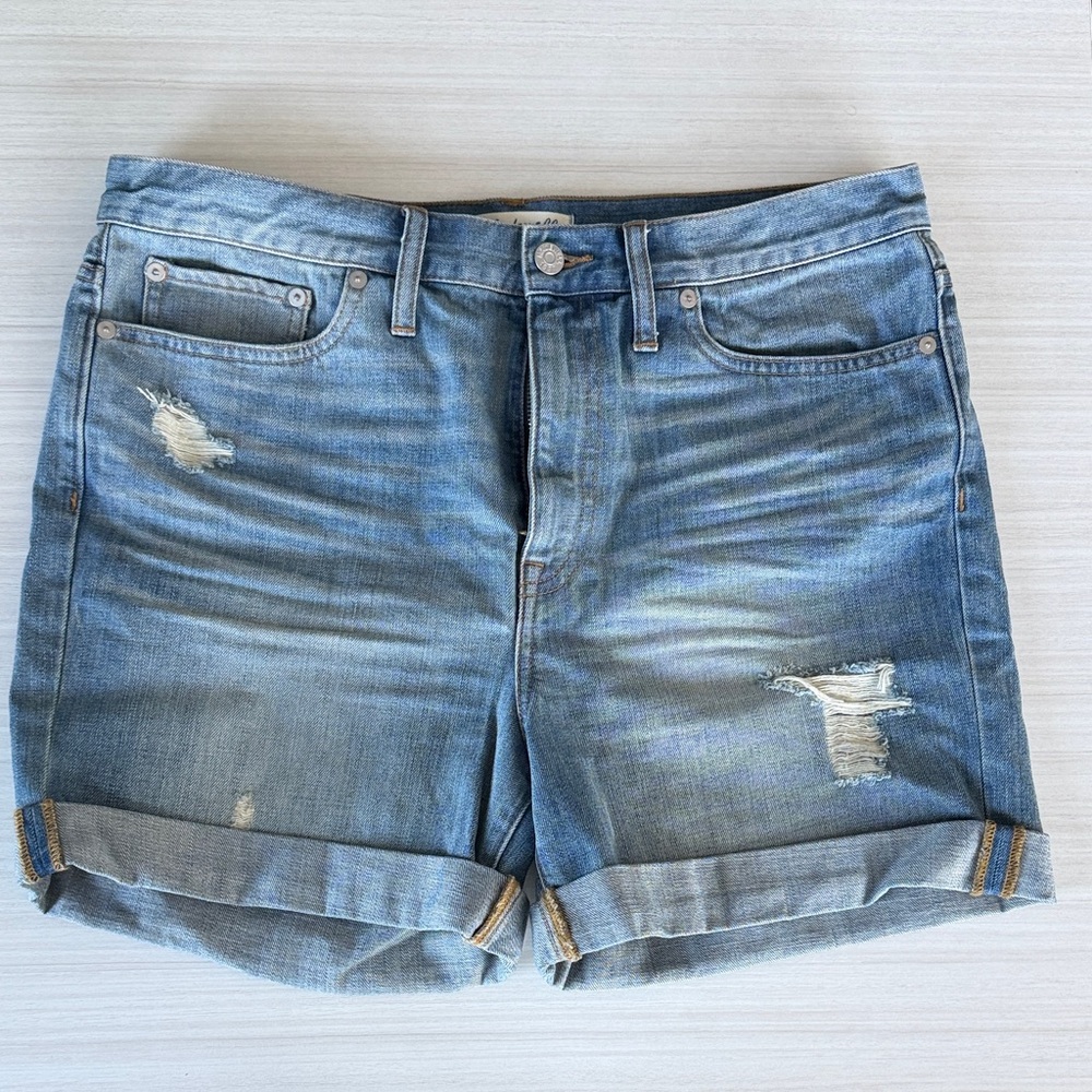 Madewell Blue Distressed Jean Shorts